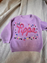 Load image into Gallery viewer, Kids Personalised Hand Embroidered Knit Jumper
